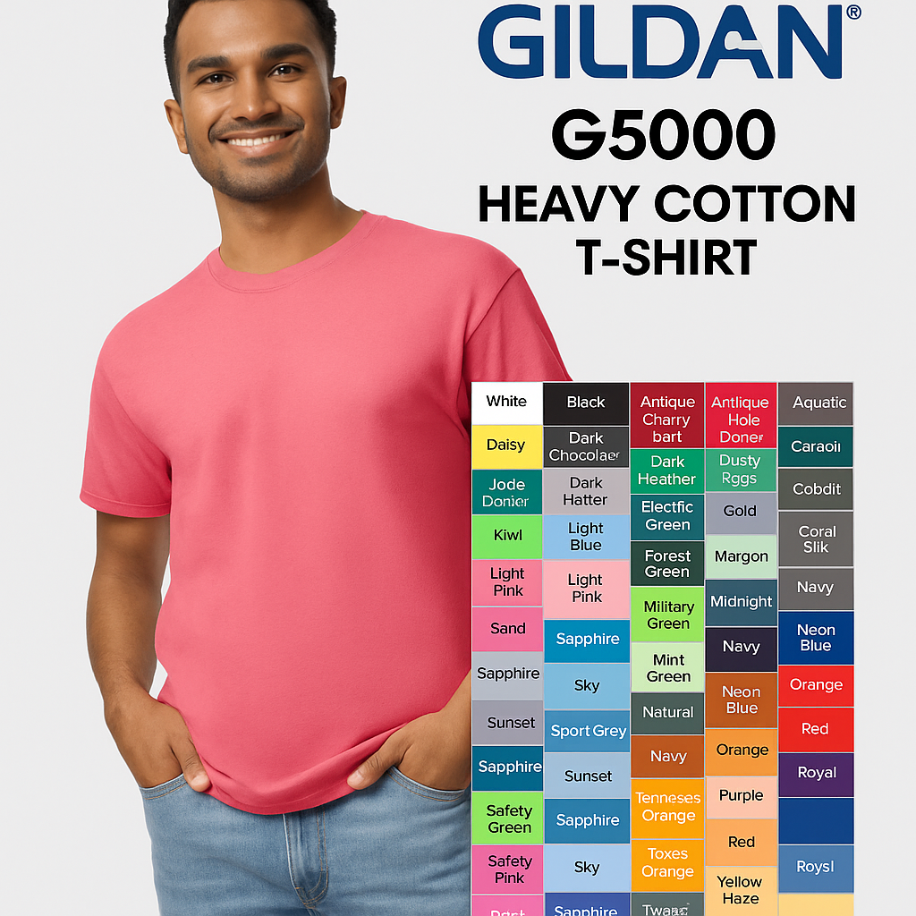 Gildan Unisex Adult Heavy Cotton T-Shirt, Style G5000